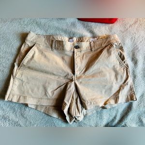 Gap Womens City Hot Pants Khaki Stretch Pockets Flat Front Cotton Blend